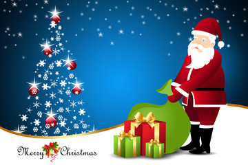 Christmas  gift box with santaclaus