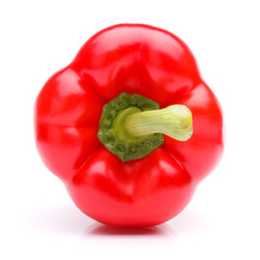 Red sweet bell pepper isolated on white background cutout