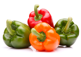 Sweet bell pepper isolated on white background cutout