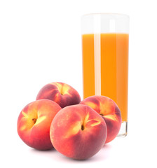 Peach fruit juice in glass