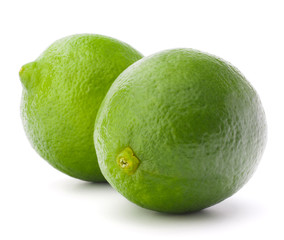 Citrus lime fruit isolated on white background cutout