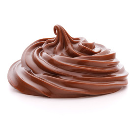 Chocolate cream swirl isolated on white background cutout