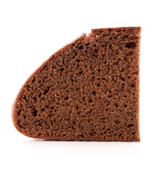 Slice of fresh rye bread isolated on white background cutout
