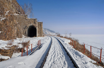 Winter road Circum-Baikal