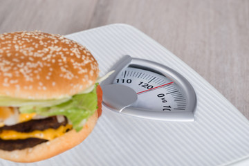 Burger On Weighing Scale