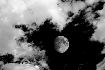 Fototapeta na wymiar Clouds and Moon