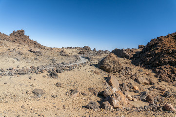 Roads of volcano Teide. Tenerife