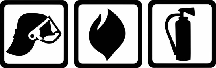Obraz premium Firefighter Tools Flame Helmet