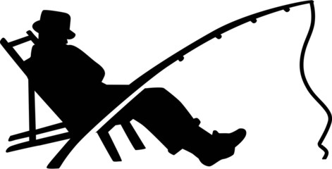 Fishing Silhouette Man Rod