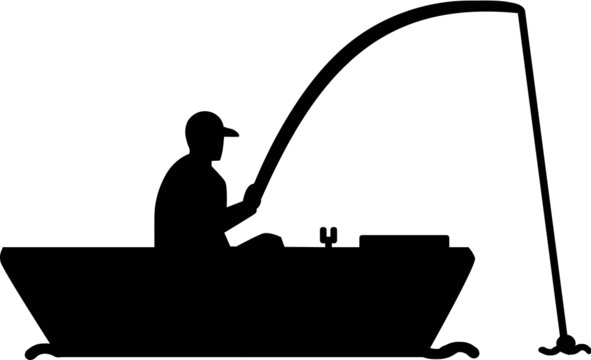 recommend clip art: Fishing Silhouette Man in Boat