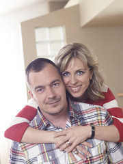 Fototapeta premium happy couple at home