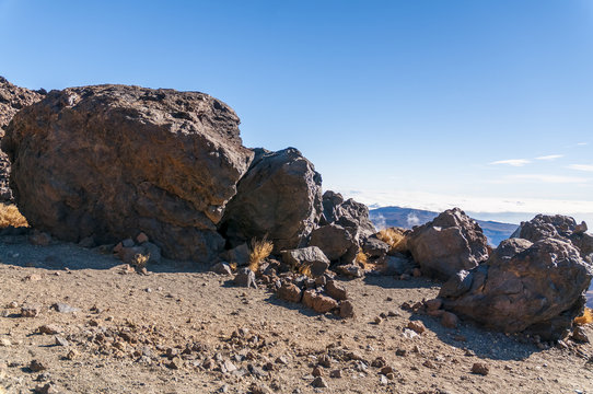 Roads of volcano Teide. Tenerife