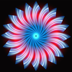 Circular rotation red black background