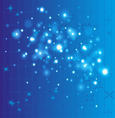 Grid bokeh blue background