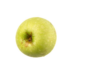 Green apple over white background