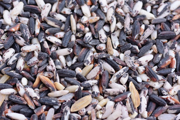 topview closeup of low quality berry rice