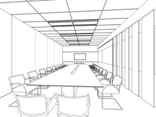 outline sketch of a interior