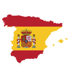 Flag with coat of arms of the Kingdom of Spain
