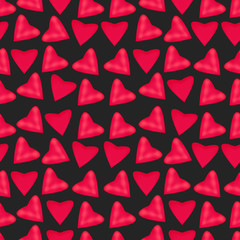 Texture of pink hearts, seamless repeating pattern.