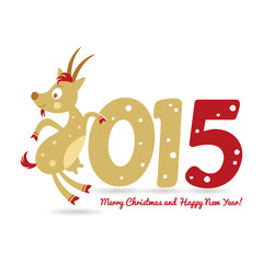 Happy New Year and goat symbol of the new year