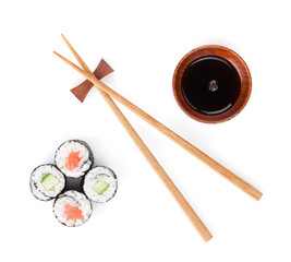 Sushi set, chopsticks and soy sauce © Evgeny Karandaev