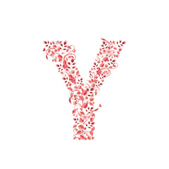 Romantic floral letter Y