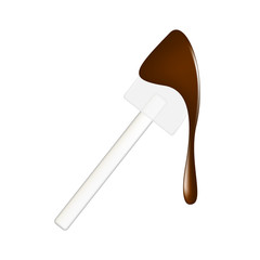 Silicone spatula with chocolate