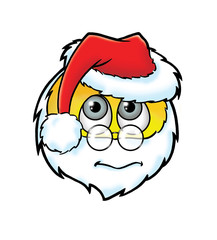Cute frightened  Santa Claus smiley