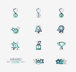 Award icon set, Logo collection