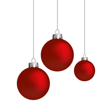 Christmas balls, red