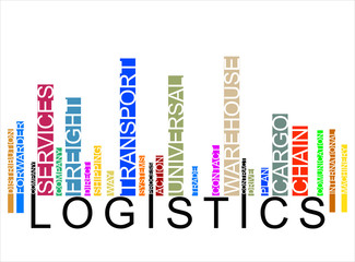 colorful  LOGISTICS text barcode, vector