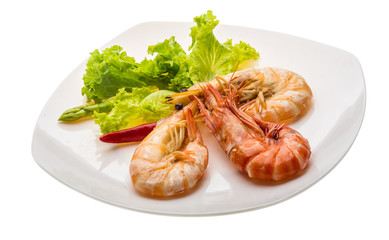 Boiled king prawns