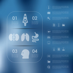 medical infographic with unfocused background