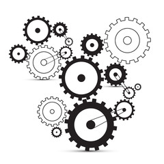 Vector cogs - gears on white background