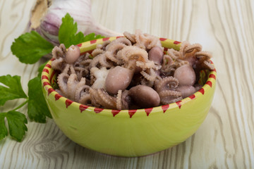 Boiled octopus