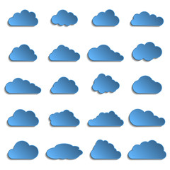 different clouds with 3d effect
