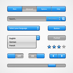 Clean Light Blue User Interface Controls