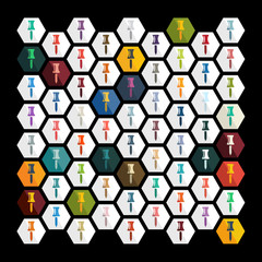 Flat design: push pin