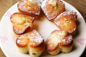 Homemade cupcakes on table, close-up