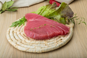 Raw tuna steak