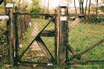 Autumn farm fence