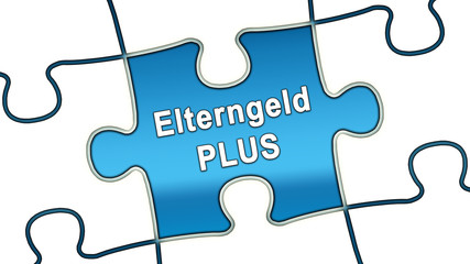 Fototapeta premium ptk2 PuzzleTeilGrafik ptk-v1 - Elterngeld plus - blau - g2459