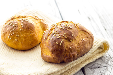 Home made bread with sesame