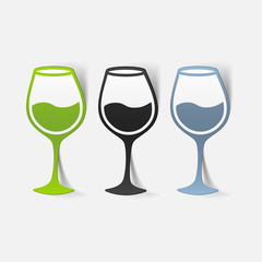 realistic design element: wineglass