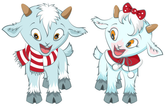Two little goat. Symbol 2015 year
