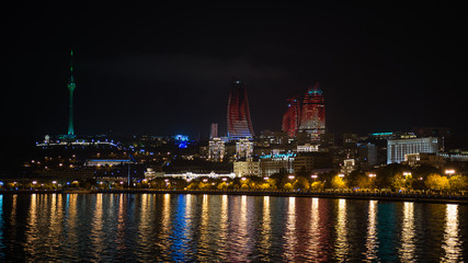 Fototapeta na wymiar Night view of Baku