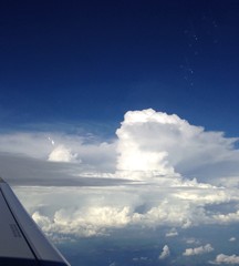 Fototapeta na wymiar view from window airplane 