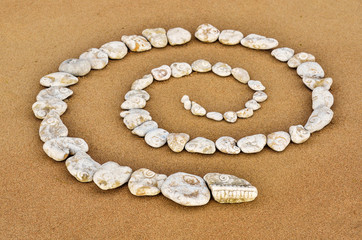 Spiral on sand