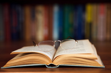 Glasses on a book