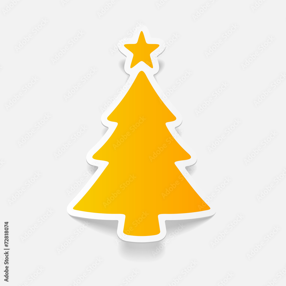 Poster realistic design element: christmas tree